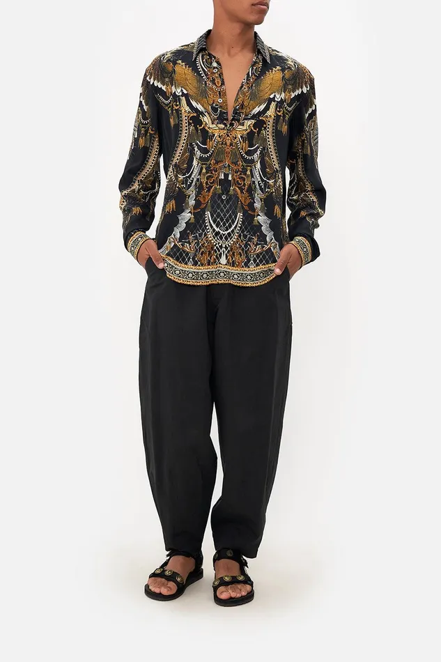 Camilla Sale Mens Collared Long Sleeve Shirt Ravin Raven 8211 Mens