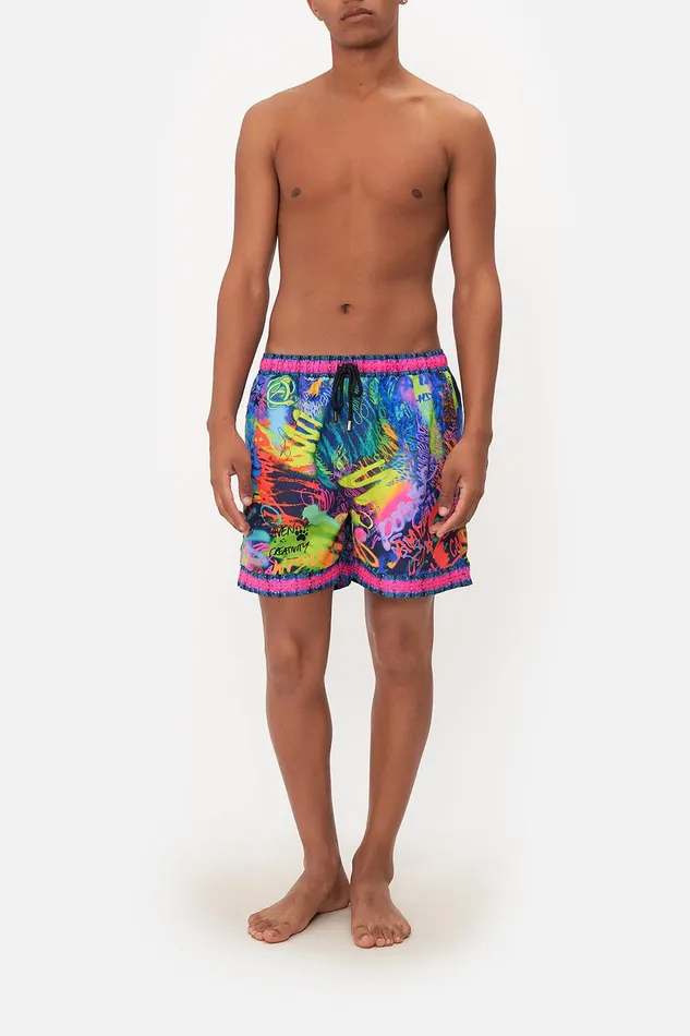 Camilla Sale Mens Elastic Waist Boardshort Mother Earths Army 8211 Mens