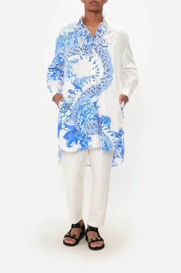 Camilla Sale Mens Long Line Button Up Mantan Heart Of A Dragon 8211 Mens