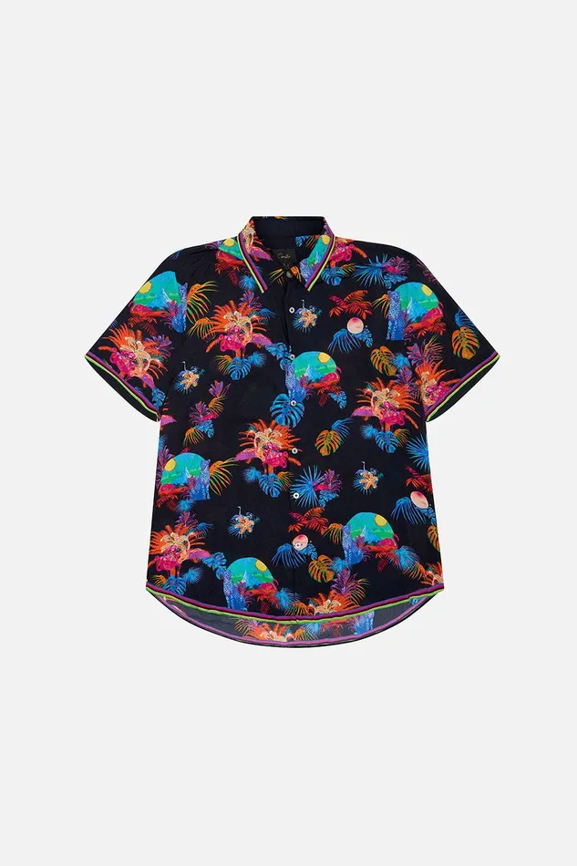 Camilla Sale Mens Short Sleeve Button Through Shirt Naughty Neon 8211 Mens Camilla Sale Mens Short Sleeve Button Through Shirt Naughty Neon 8211 Mens