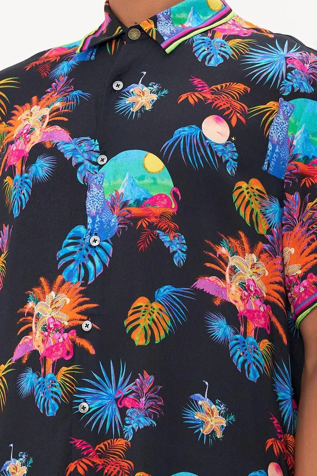 Camilla Sale Mens Short Sleeve Button Through Shirt Naughty Neon 8211 Mens Camilla Sale Mens Short Sleeve Button Through Shirt Naughty Neon 8211 Mens