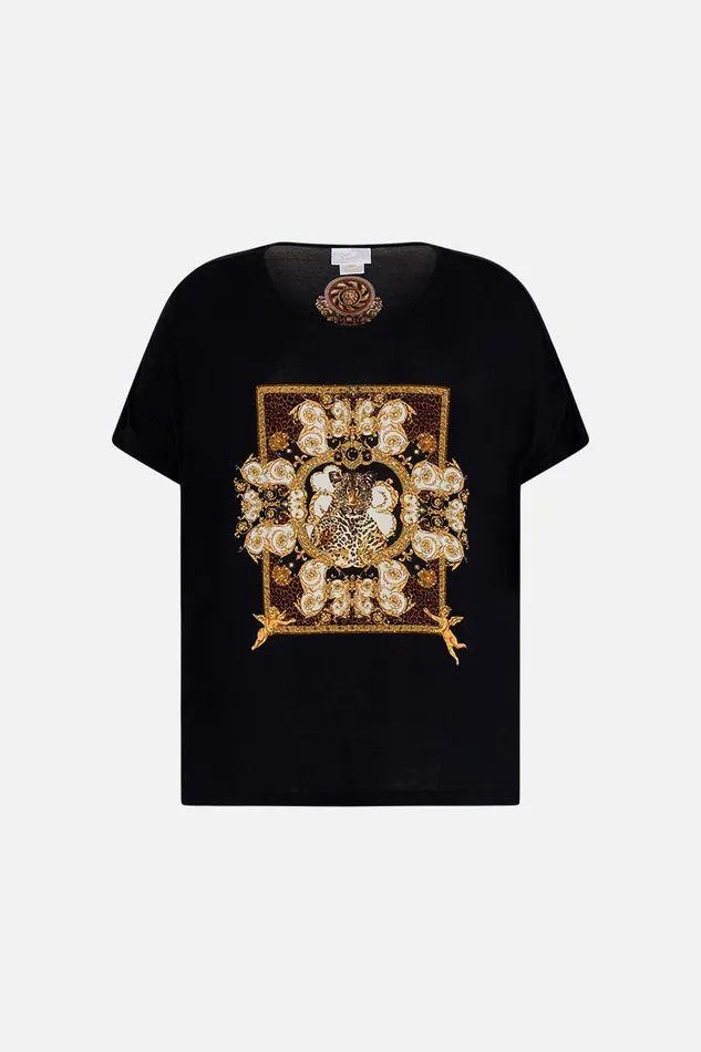 Camilla Tees Loose Fit Round Neck Tee 8211 Black Feeling Fresco 8211 Womens Camilla Tees Loose Fit Round Neck Tee 8211 Black Feeling Fresco 8211 Womens