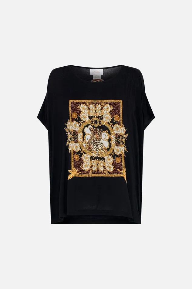 Camilla Tees Loose Fit Round Neck Tee 8211 Black Feeling Fresco 8211 Womens Camilla Tees Loose Fit Round Neck Tee 8211 Black Feeling Fresco 8211 Womens