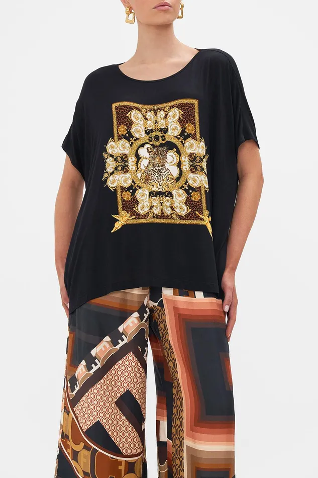 Camilla Tees Loose Fit Round Neck Tee 8211 Black Feeling Fresco 8211 Womens Camilla Tees Loose Fit Round Neck Tee 8211 Black Feeling Fresco 8211 Womens