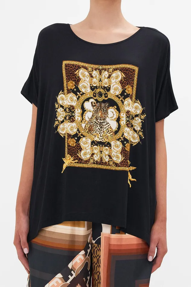 Camilla Tees Loose Fit Round Neck Tee 8211 Black Feeling Fresco 8211 Womens Camilla Tees Loose Fit Round Neck Tee 8211 Black Feeling Fresco 8211 Womens