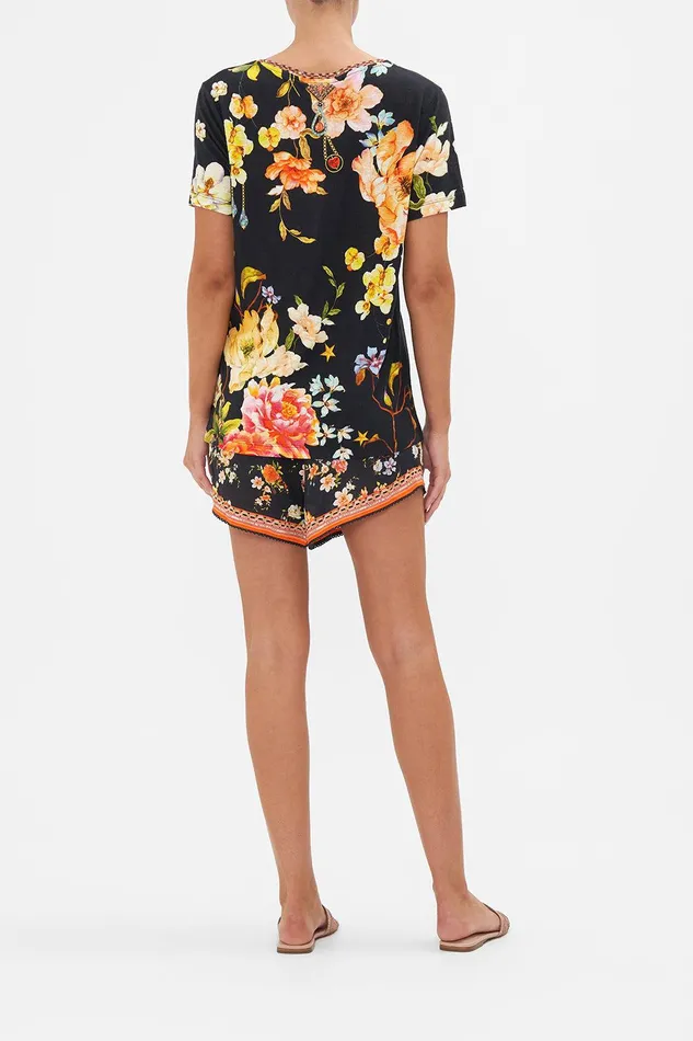 Camilla Tees Relaxed Vneck Tee 8211 All Over Print Secret History 8211 WomensAccessories Camilla Tees Relaxed Vneck Tee 8211 All Over Print Secret History 8211 WomensAccessories