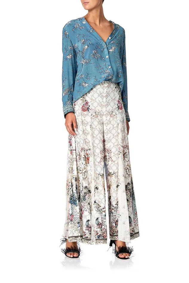 Camilla Wide Leg Pants Flares With Lace Up Side Southern Belle 8211 Womens