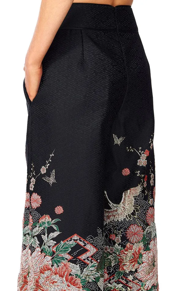 Camilla Wide Leg Pants Jacquard Trousers Midnight Moonchild 8211 Womens