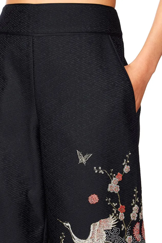 Camilla Wide Leg Pants Jacquard Trousers Midnight Moonchild 8211 Womens