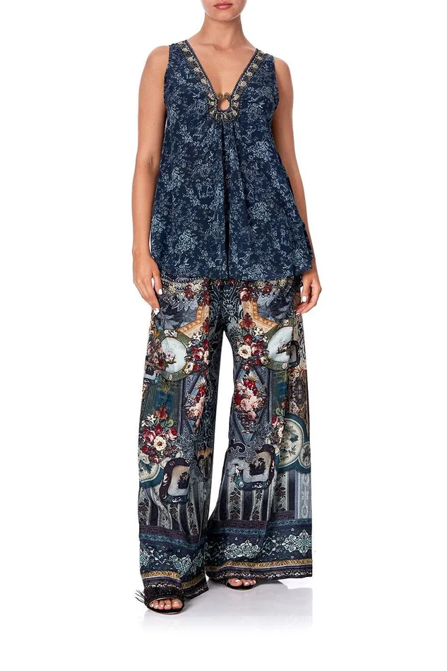 Camilla Wide Leg Pants Wide Leg Trouser With Front Pockets Hotel Boheme 8211 Womens
