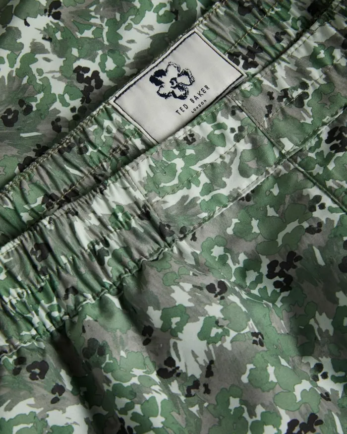 Camo Floral Print Swim Shorts Khaki Men Ted Baker Clothing