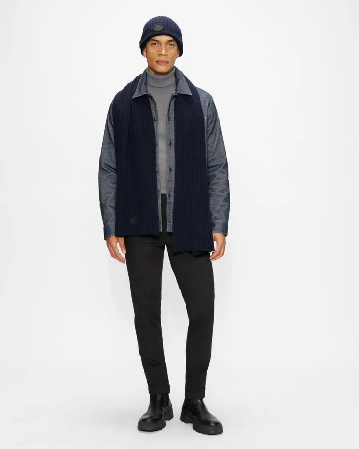 Cardigan Stitch Scarf Navy Men Ted Baker Scarves Cardigan Stitch Scarf Navy Men Ted Baker Scarves