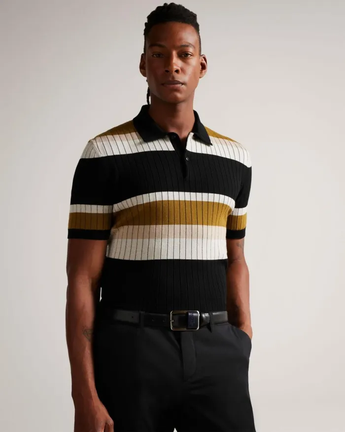 Centre Bar Buckle Belt Black Men Ted Baker Belts