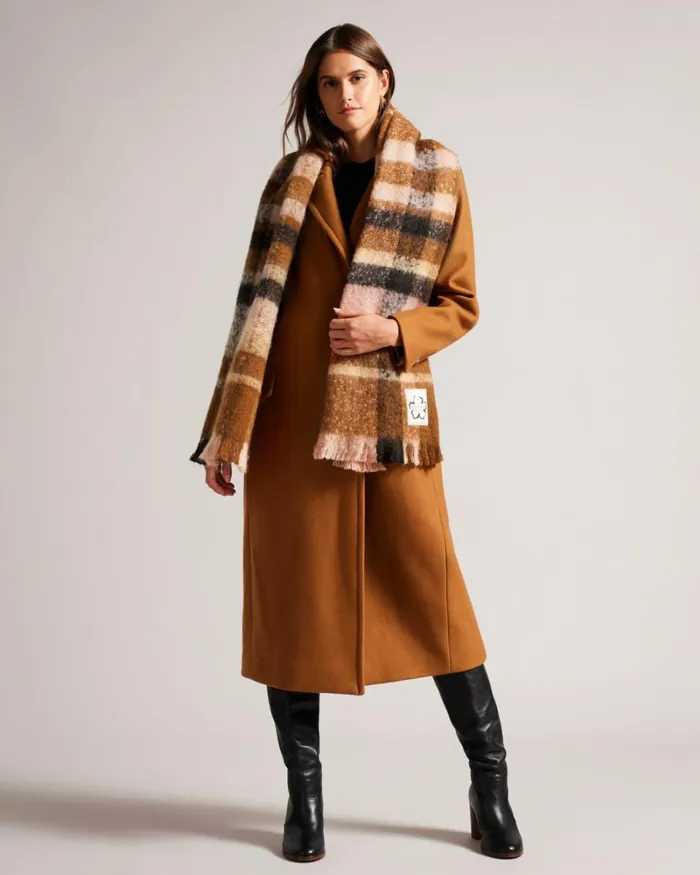 Check Scarf Natural Women Ted Baker Scarves