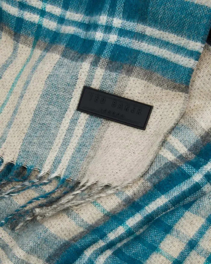 Checked Woven Scarf Gray Men Ted Baker Scarves