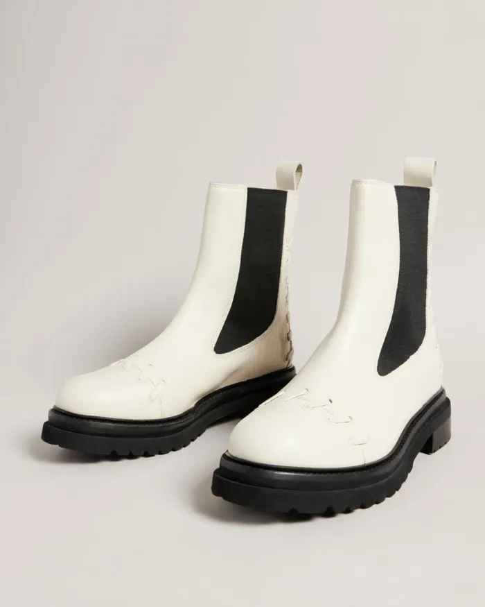 Chelsea Boots With Whipstitch Detail Natural Women Ted Baker Boots