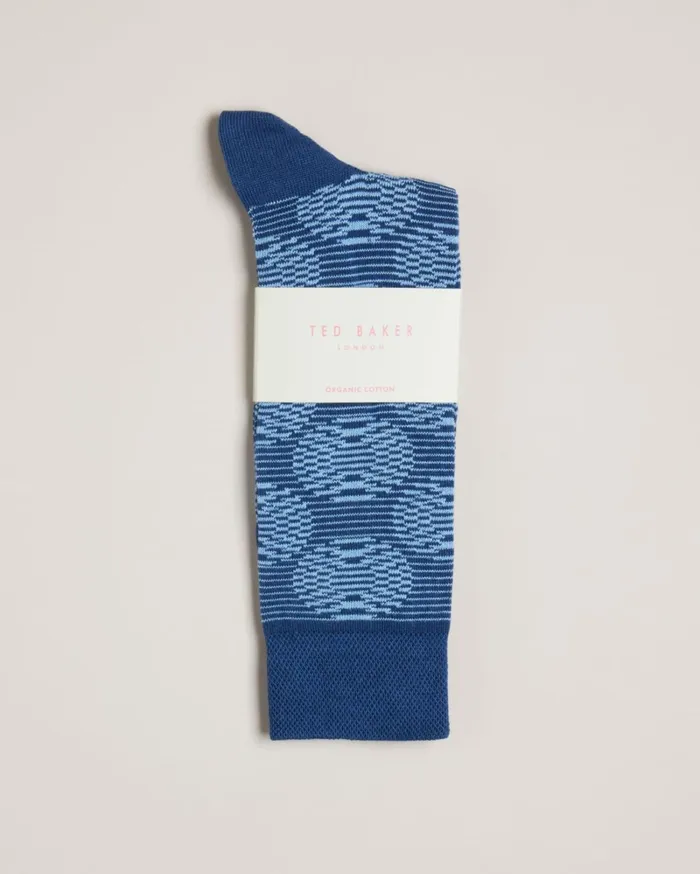 Circular Geometric Socks Blue Men Ted Baker Socks