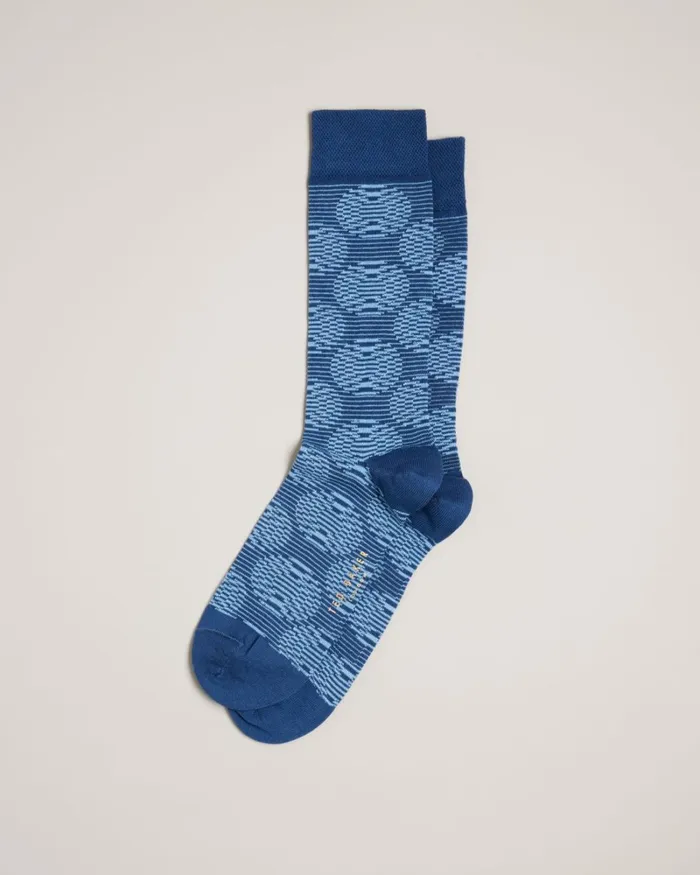 Circular Geometric Socks Blue Men Ted Baker Socks
