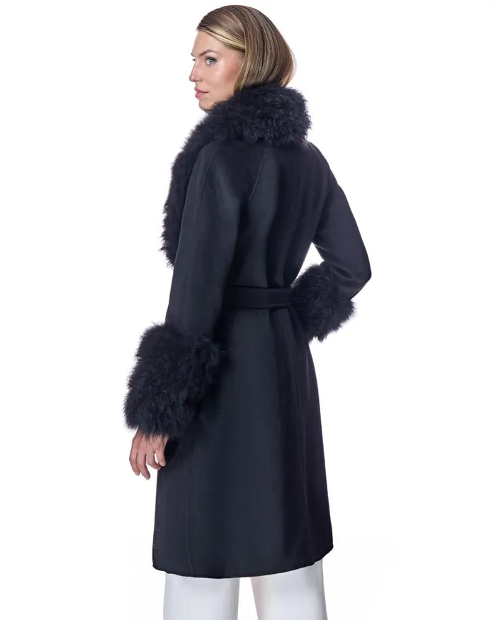 Coats Women039s Maximilian Belted Wool Coat With Cashmere Goat Trim