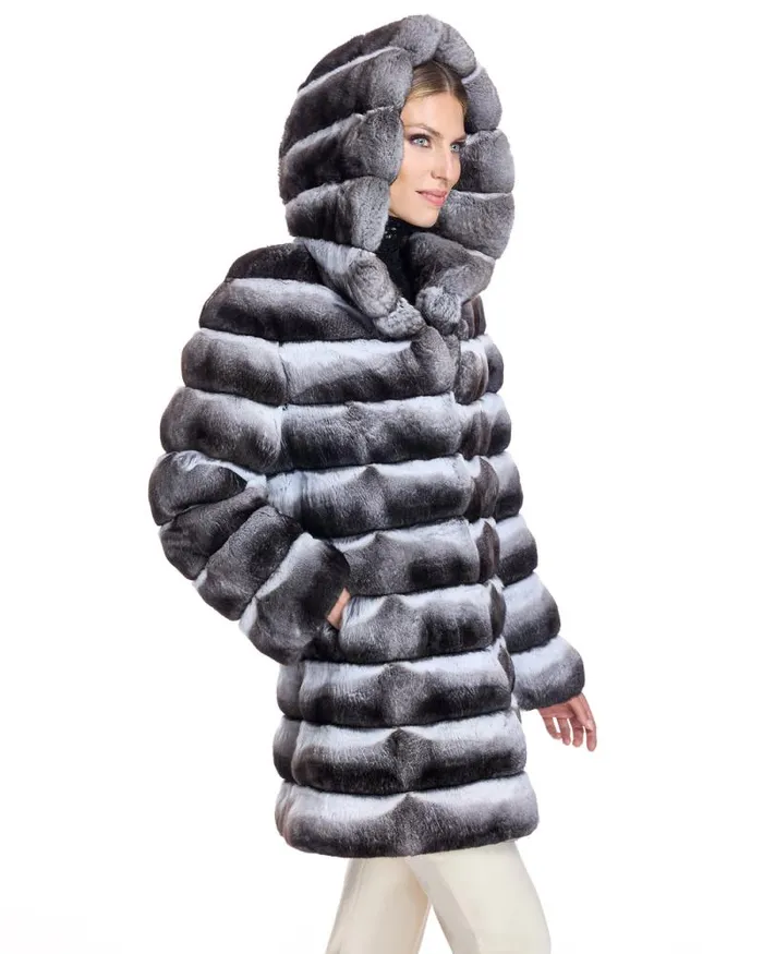 Coats Women039s Maximilian Chinchilla Hooded Coat