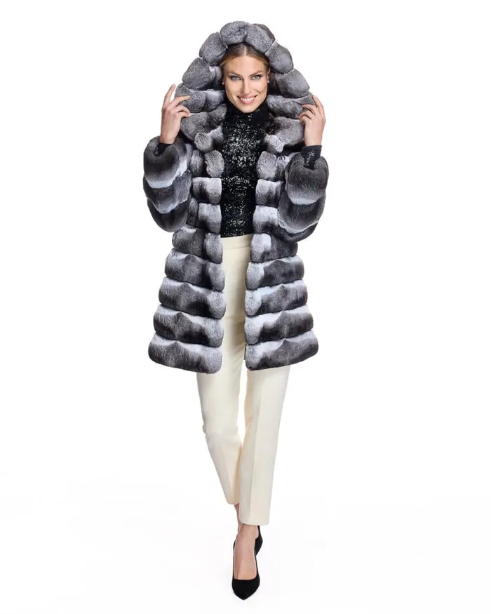 Coats Women039s Maximilian Chinchilla Hooded Coat