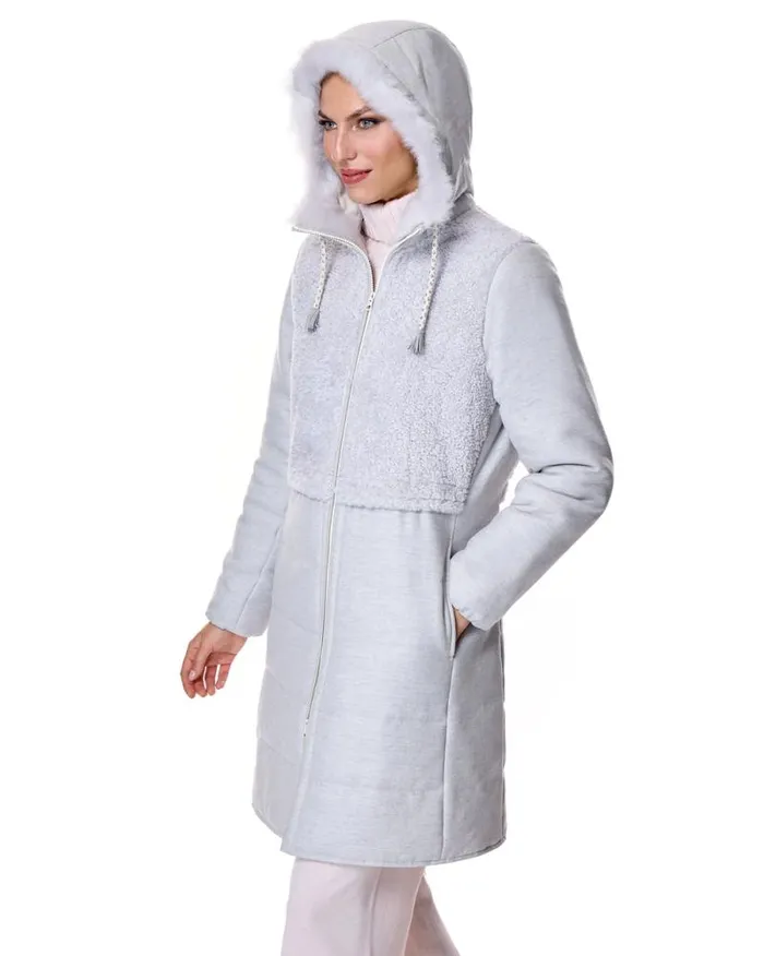 Coats Women039s Maximilian Hooded Woolblend Coat With Shearling Front And Back