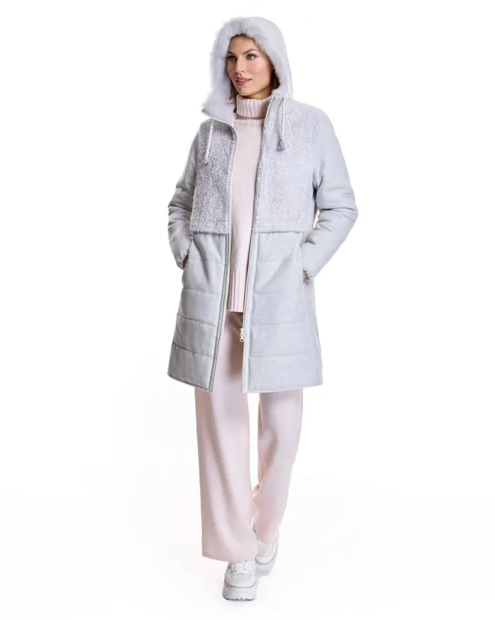 Coats Women039s Maximilian Hooded Woolblend Coat With Shearling Front And Back