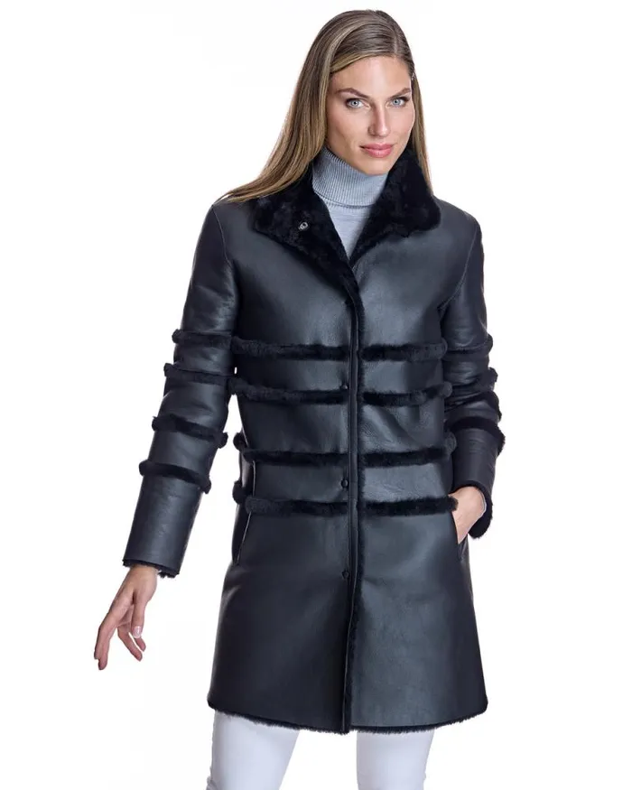 Coats Women039s Maximilian Horizontal Shearling Jacket