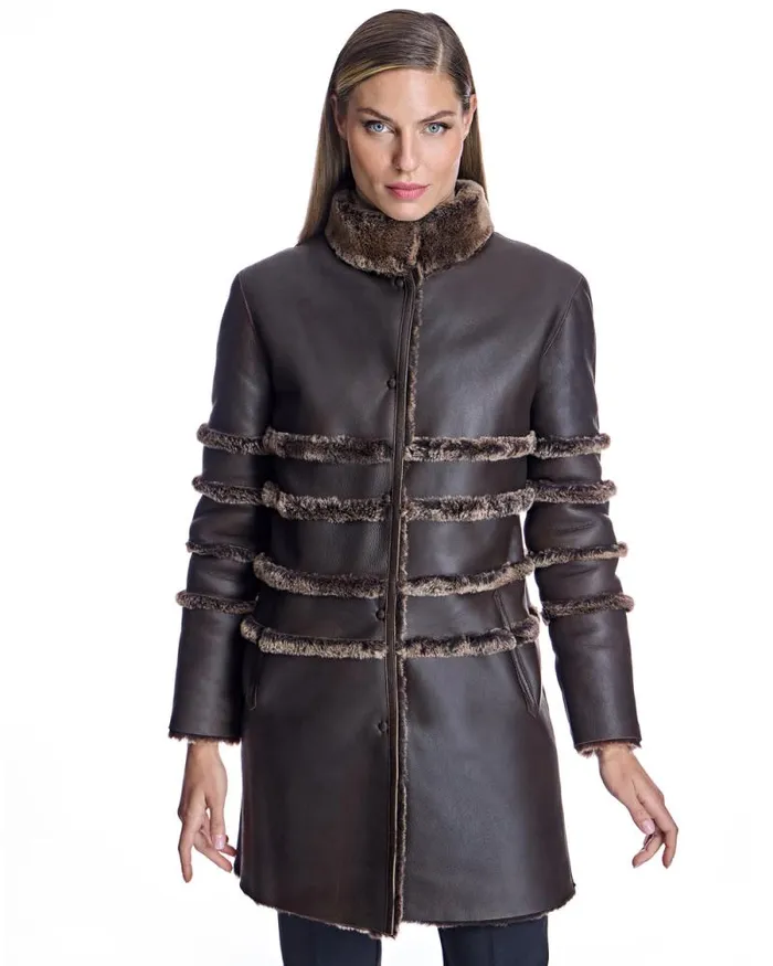 Coats Women039s Maximilian Horizontal Shearling Jacket
