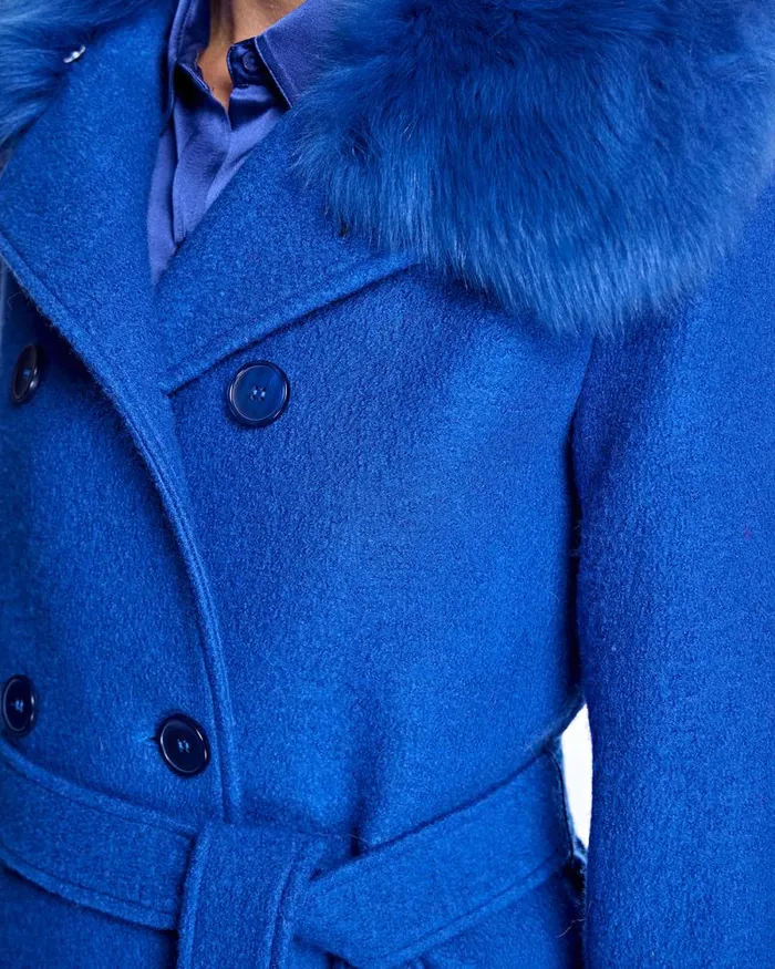 Coats Women039s Maximilian Julia and Stella FurTrimmed Wool Coat