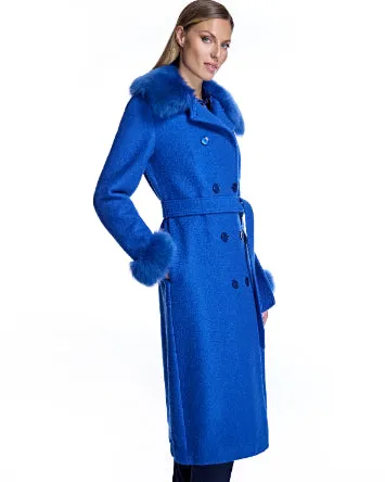 Coats Women039s Maximilian Julia and Stella FurTrimmed Wool Coat
