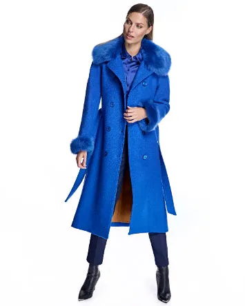 Coats Women039s Maximilian Julia and Stella FurTrimmed Wool Coat