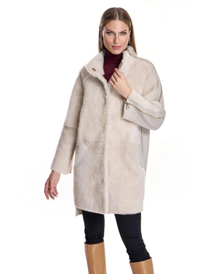 Coats Women039s Maximilian Mixed Media Shearling Coat