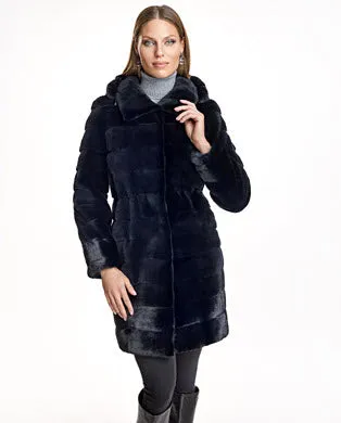 Coats Women039s Maximilian Plucked Mink and Lh Mink Trimmed Coat