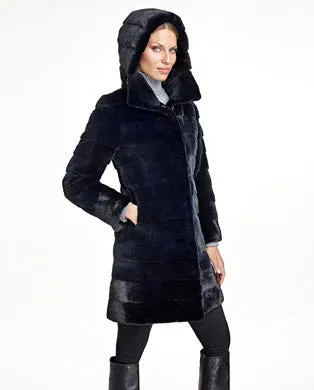 Coats Women039s Maximilian Plucked Mink and Lh Mink Trimmed Coat