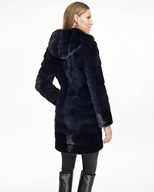 Coats Women039s Maximilian Plucked Mink and Lh Mink Trimmed Coat