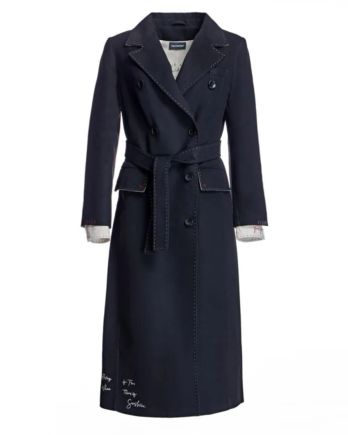 Coats Women039s Maximilian Polyblend Stitched Trench Coat
