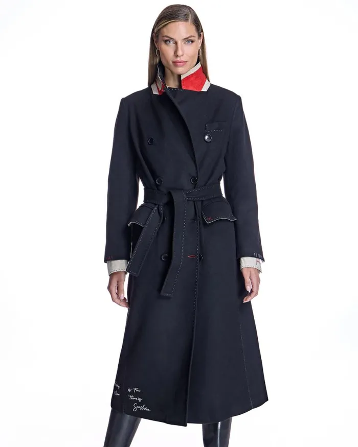 Coats Women039s Maximilian Polyblend Stitched Trench Coat