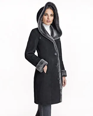 Coats Women039s Maximilian Shearling Lamb Hooded Coat