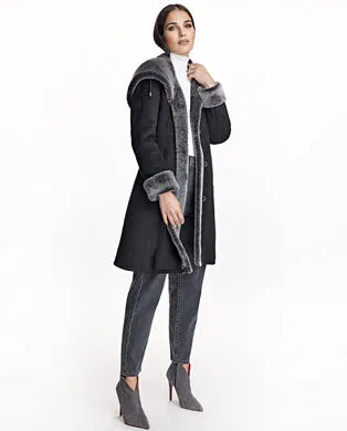 Coats Women039s Maximilian Shearling Lamb Hooded Coat