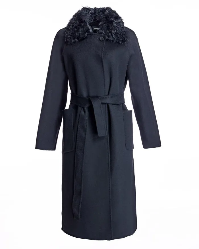 Coats Women039s Maximilian Wool Short Coat With Shearling Collar