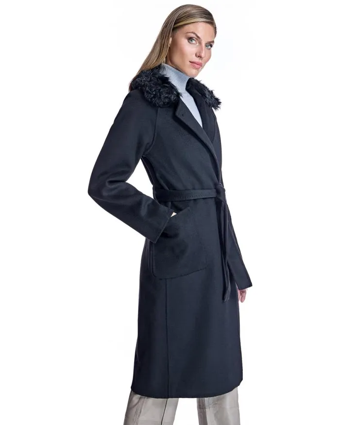 Coats Women039s Maximilian Wool Short Coat With Shearling Collar