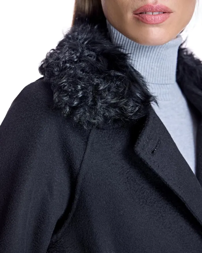 Coats Women039s Maximilian Wool Short Coat With Shearling Collar