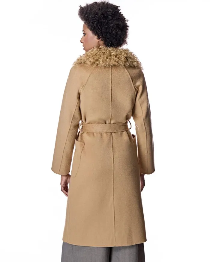 Coats Women039s Maximilian Wool Short Coat With Shearling Collar