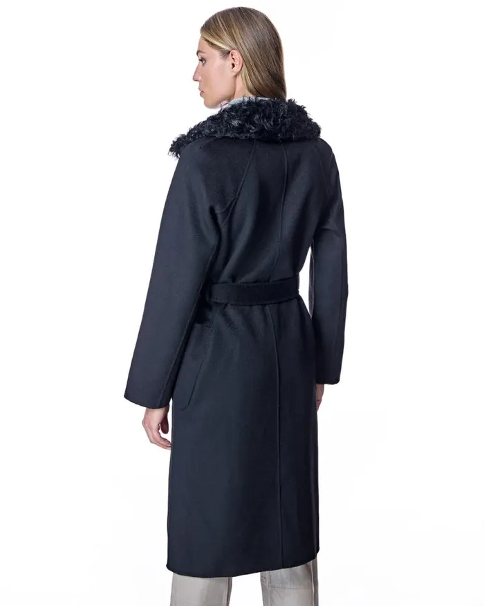 Coats Women039s Maximilian Wool Short Coat With Shearling Collar