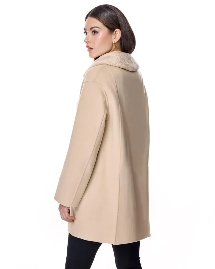 Coats Women039s Maximilian Woolblend Walking Coat With Shearling Trim