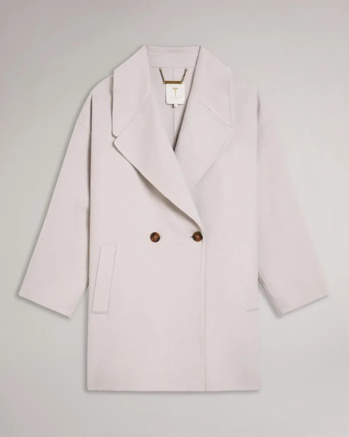 Cocoon Coat With Oversized Collar Pink Women Ted Baker Coats and Jackets