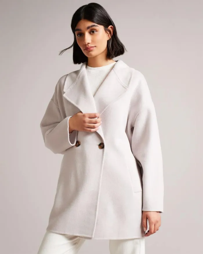 Cocoon Coat With Oversized Collar Pink Women Ted Baker Coats and Jackets Cocoon Coat With Oversized Collar Pink Women Ted Baker Coats and Jackets