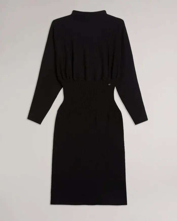 Cocoon Midi Dress Black Women Ted Baker Clothing