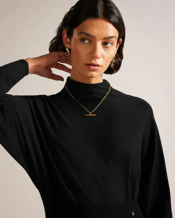 Cocoon Midi Dress Black Women Ted Baker Clothing Cocoon Midi Dress Black Women Ted Baker Clothing
